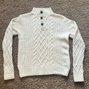Boys cable knit sweater quarter button down size large